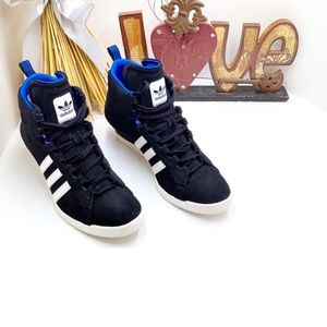 {Adidas} Black & White Wedge Platform Sneakers-EUC